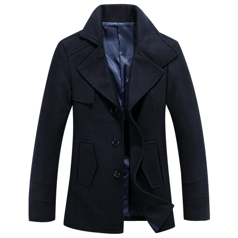 New Arrival Medium Length Brand Winter Mens Wool Overcoat Coats Mens