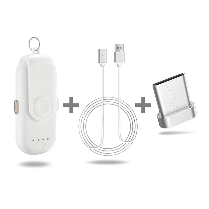Магнитный блок питания для iPhone/Micro USB/type C 1000mAh мини-магнит зарядное устройство банк питания для iPhone/iPad/Xiaomi/LG - Цвет: white for type c