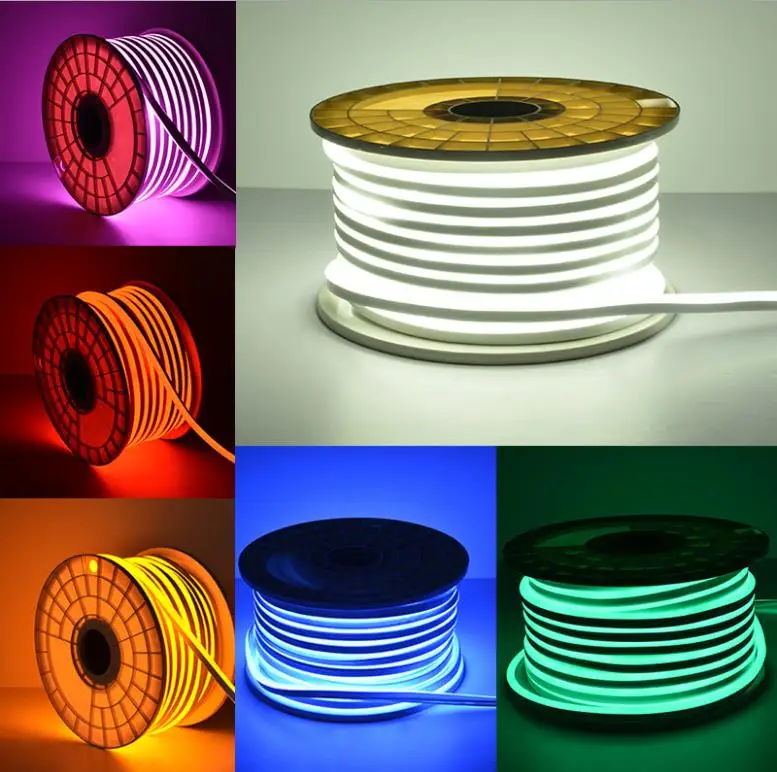 100m LED Neon Strip 220V 2835 120LEDs/M soft Neon tape BAR light 8x16mm