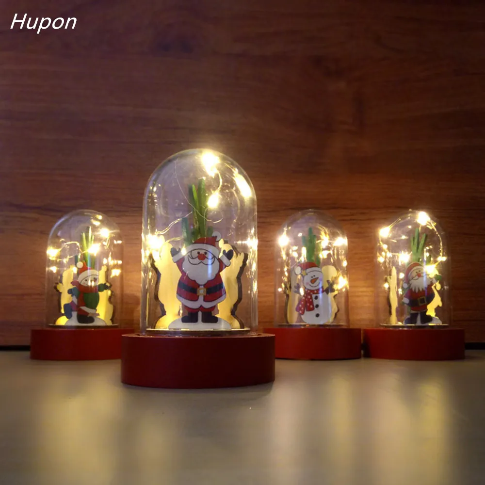 

Santa Claus in Glass Dome on a Wooden Base for Christmas Valentine's Gifts LED Battery Operated String Lights Party Decorations