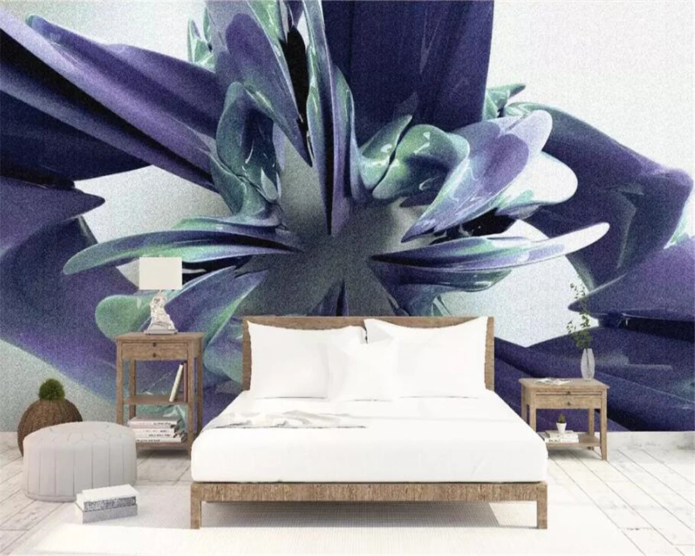 

beibehang Custom wallpaper mural Modern personality 3d abstract flower painting living room bedroom background wall wallpaper 3d