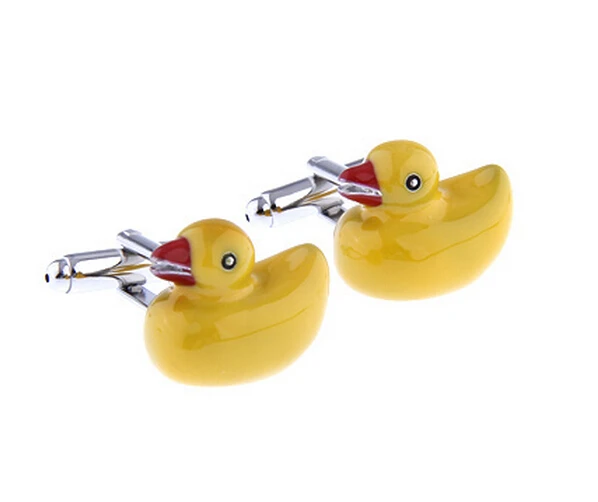 Запонки с желтой уткой по заводской цене|cuff links|designer cuff linksnovelty cufflinks |