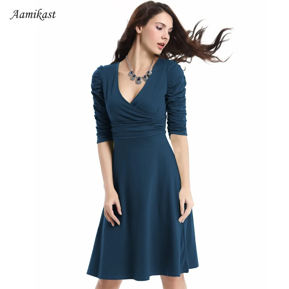 Женские вечерние платья макси с v-образным вырезом и рукавом до локтя размеры S M L