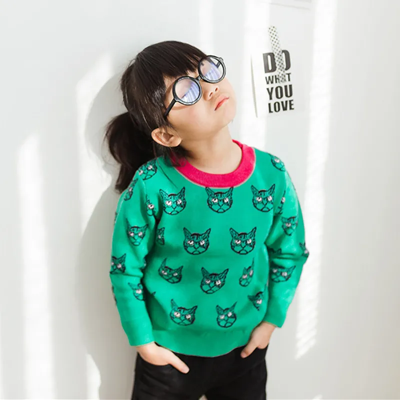 Kids Toddler Boy Girl Long Sleeve Knitted Sweater Tops Blouse Pullover 0-6Y 2018