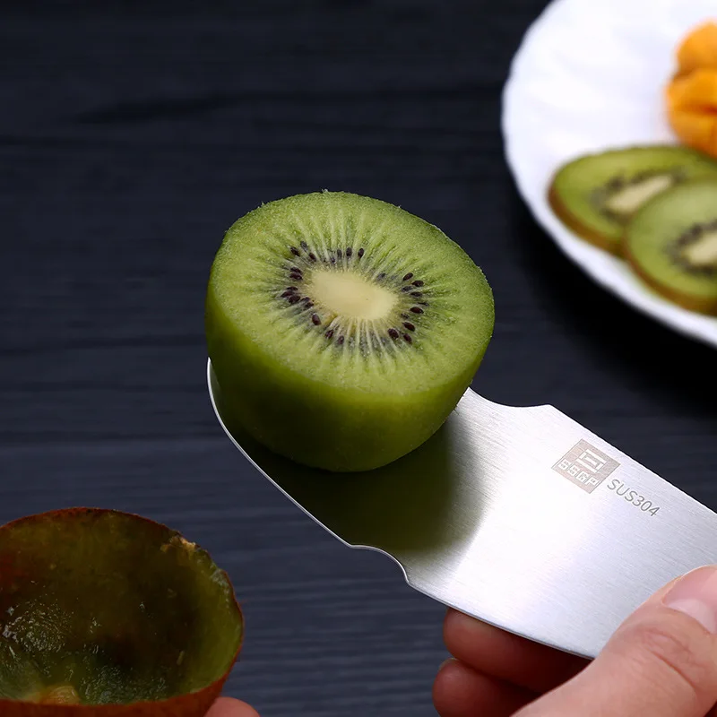 

2 In 1 304 Stainless Steel Kiwi Peeler Cutter Knife Slicer Fruit Scoop Spoon Kitchen Peeler Tool