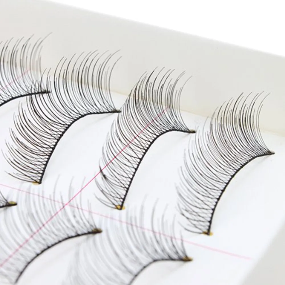 

10 Pairs Natural Black Long Sparse Cross False Eyelashes Thick 3D Fake Eye Lashes Extensions Eyes Makeup Cosmetic Tools