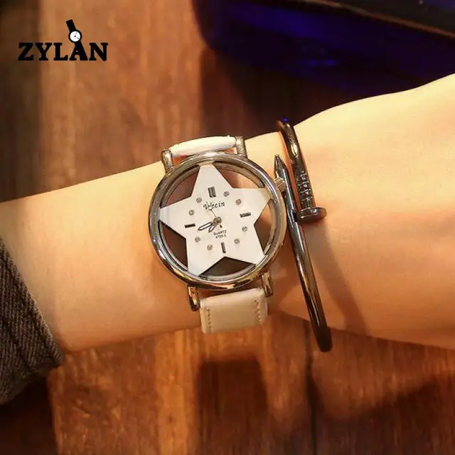 ZYLAN Brand Star Hollow Exquisite Women Quartz Watches Ultra Thin Crystal Ladies ZYLAN Brand Star Hollow Exquisite Women Quartz Watches Ultra Thin Crystal Ladies