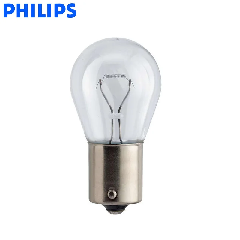 10 шт. Philips P21W S25 12 в 21 Вт BA15s Стандартный светильник сигнала поворота внутренний светильник стоп-сигнал противотуманный светильник 12498CP