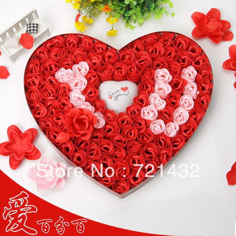 Wholesale Birthday Gifts I Love You Heart Shape Rose Scent Flower