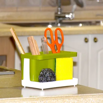 

Kitchen Storage Organizer Rack Soap Sponge Brush Holder Sink Caddy Cabinet Handy