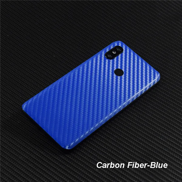 3D углеродное волокно/кожа/дерево шкуры защитная задняя крышка телефона наклейка для XIAOMI Mi9 MIX3 Mi8 SE Redmi 6 Pro 5 Plus Note 7 - Цвет: Carbon Fiber Blue