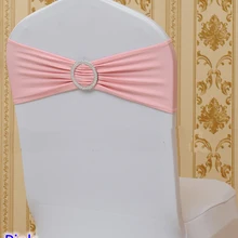 Розовый цвет распродажа стулья створки с круглой пряжки для стульев спандекс группа лайкра створки галстук-бабочка Свадебные украшения