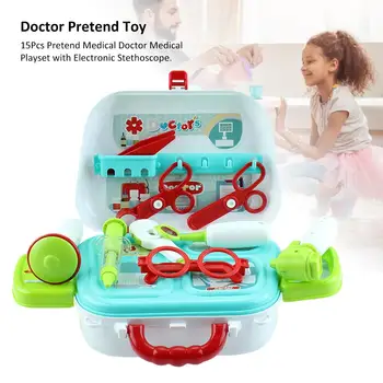 

15 Pcs Doctor Kit for Kids Pretend Medical Doctor Playset With Electronic Stethoscope Educational Doctor Toys