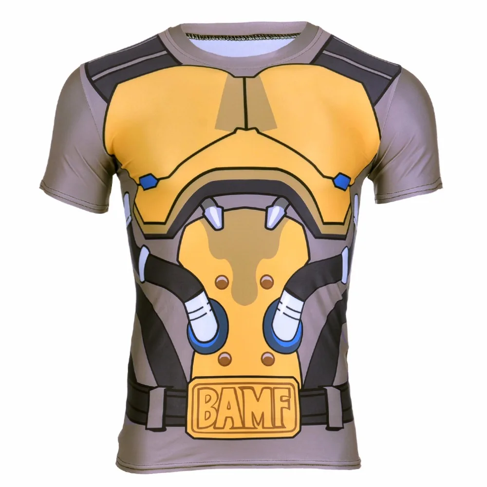 Popular Men Short Sleeve Sports T-Shirt Clothes Running Tee Tops 3D Digital Print Cartoon Design Boys Training S-4XL |