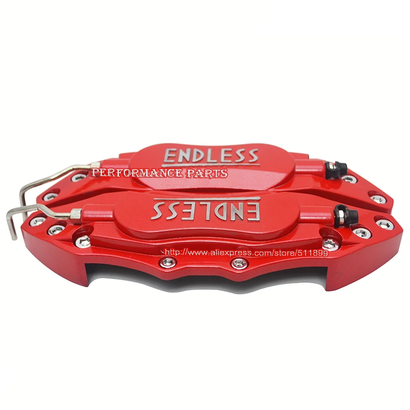 LYJ Sport Car Brake Caliper Cover Aluminum Caliper Cover 3D Red Color