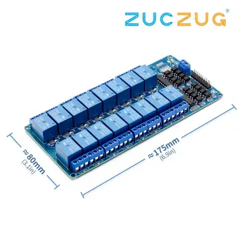

1PCS 5V 16 Channel Relay Module for arduino ARM PIC AVR DSP Electronic Relay Plate Belt optocoupler isolation 16 road