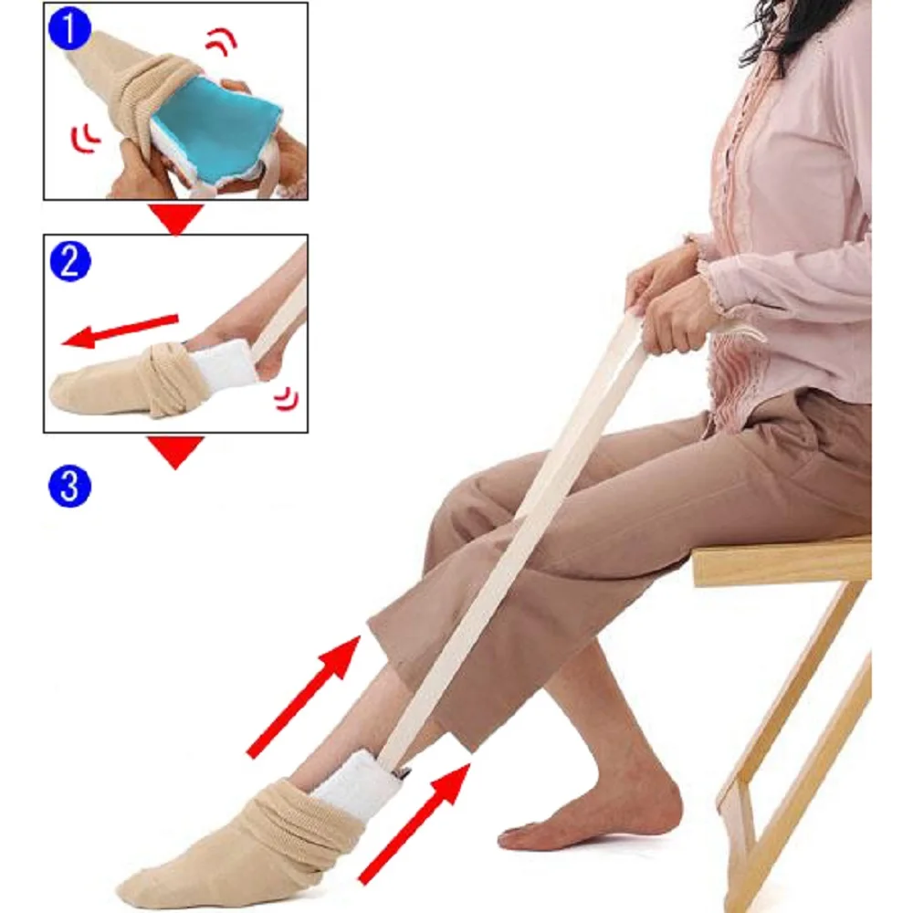 Дропшиппинг гибкий носок и чулок помощь-помощь положить носки на подвижность инвалидность помощь Уход за ногами инструмент
