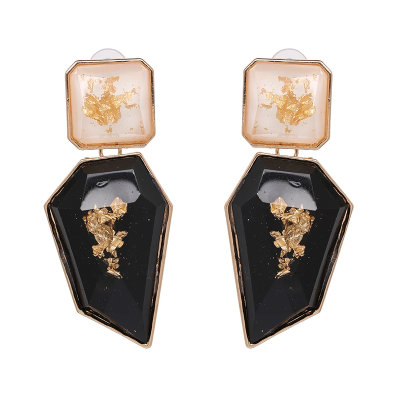 JURAN Exaggerated Big Geometric Statement Dangle Earrings For Women Boho Clear Resin OL Style Earrings 2018 ZA Jewelry - Image 3