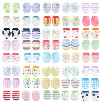 

DHL 500pair Spring Autumn Cartoon Pattern Anti-grasping Gloves For Newborn Protection Face Baby Mitten Pattern