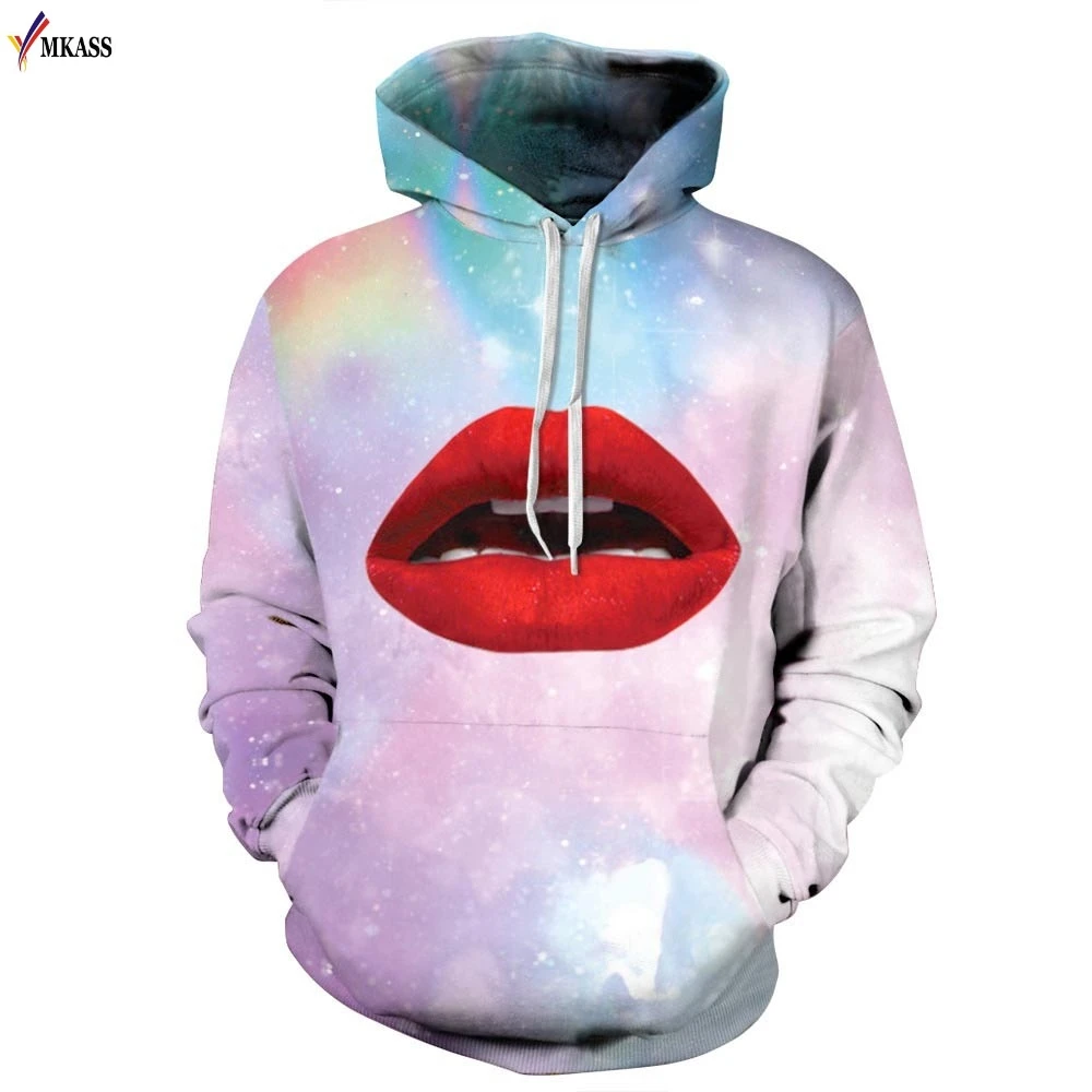 MKASS Hot Men/Women Hoodies Brand 3d Sweatshirt Print Sexy Lips Hooded Hoodies Casual Fashion Long Sleeve Hoody