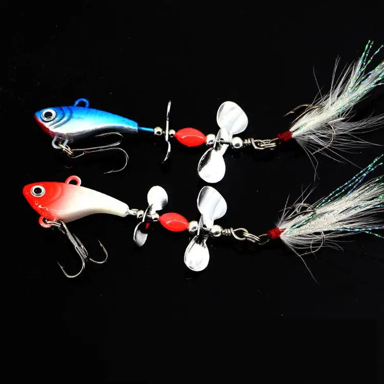 2pcs 2016 Latest swivel Metal Spinner Fishing Lure Hard Bait 13g lead Material use in all water