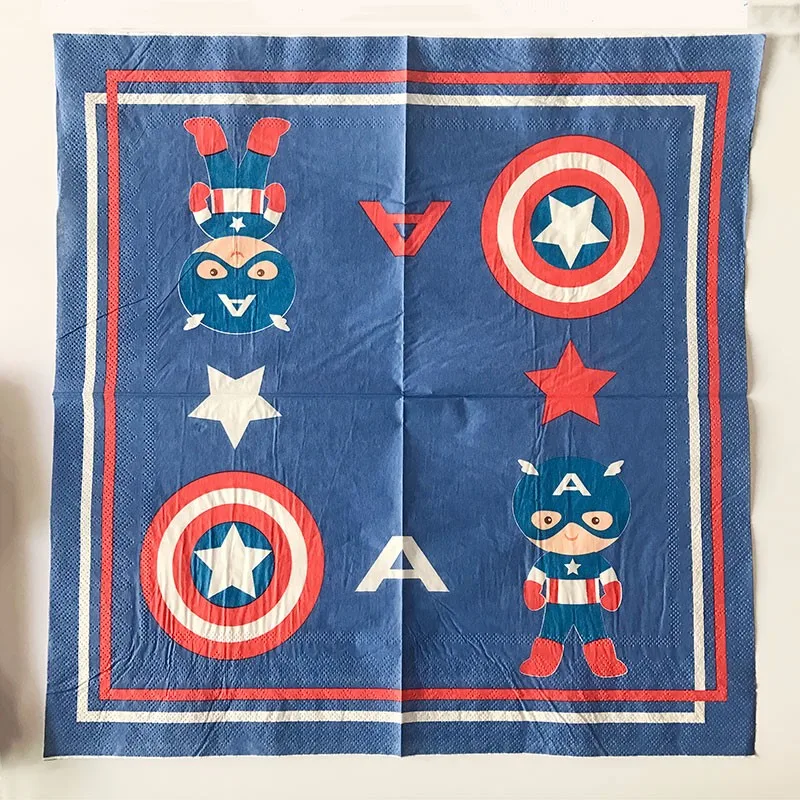 6 человек Капитан Америка вечерние поставки набор для дня рождения украшения детский Душ Поставки Мальчики вечерние сувениры набор