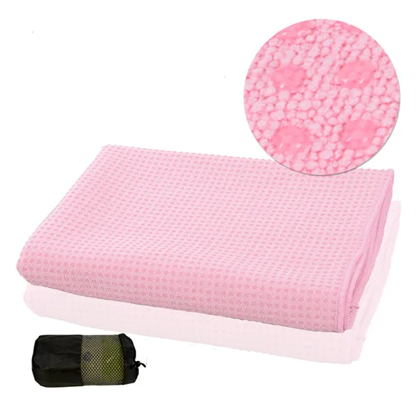 Большой размер толстый коврик для йоги 340GSM противоскользящее микроволокно машина моющийся коврик для йоги полотенце более 10 цветов смешанные - Цвет: Розовый