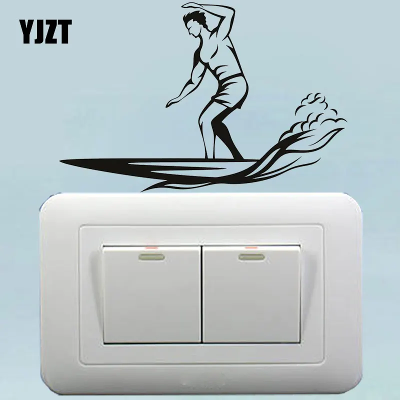 YJZT Surf Wave Surfbrett спортивный Настенный декор наклейка модный переключатель для