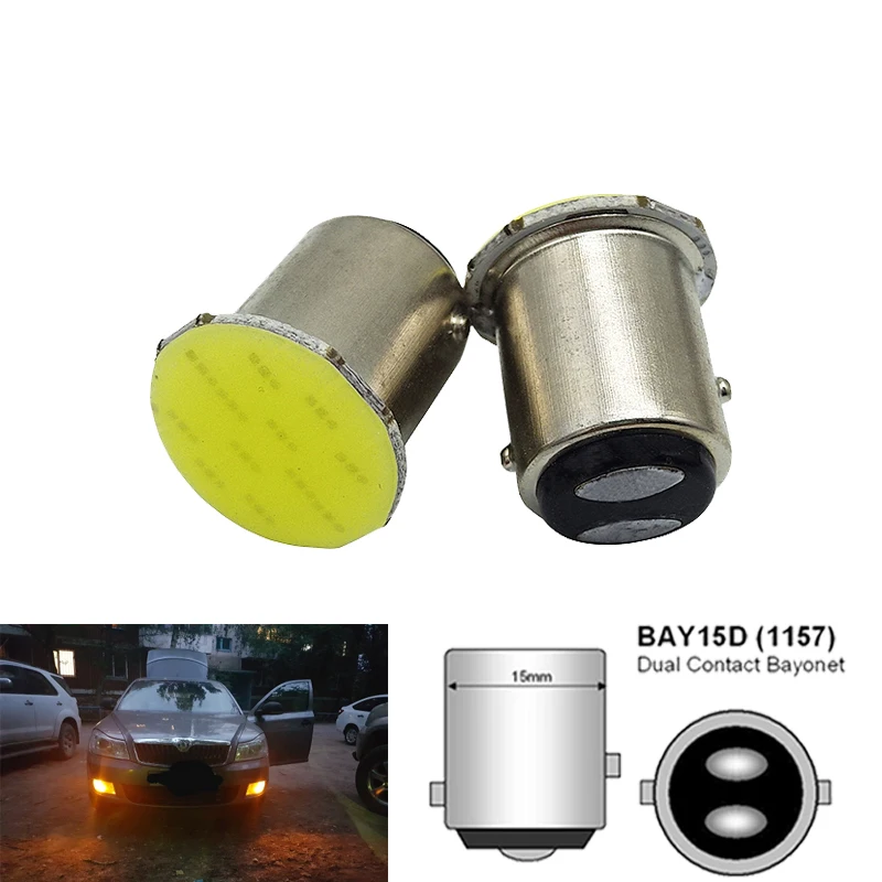1x P21W 1157 Bay15d 1156 BA15S светодиодный указатель поворота COB автомобильный светильник