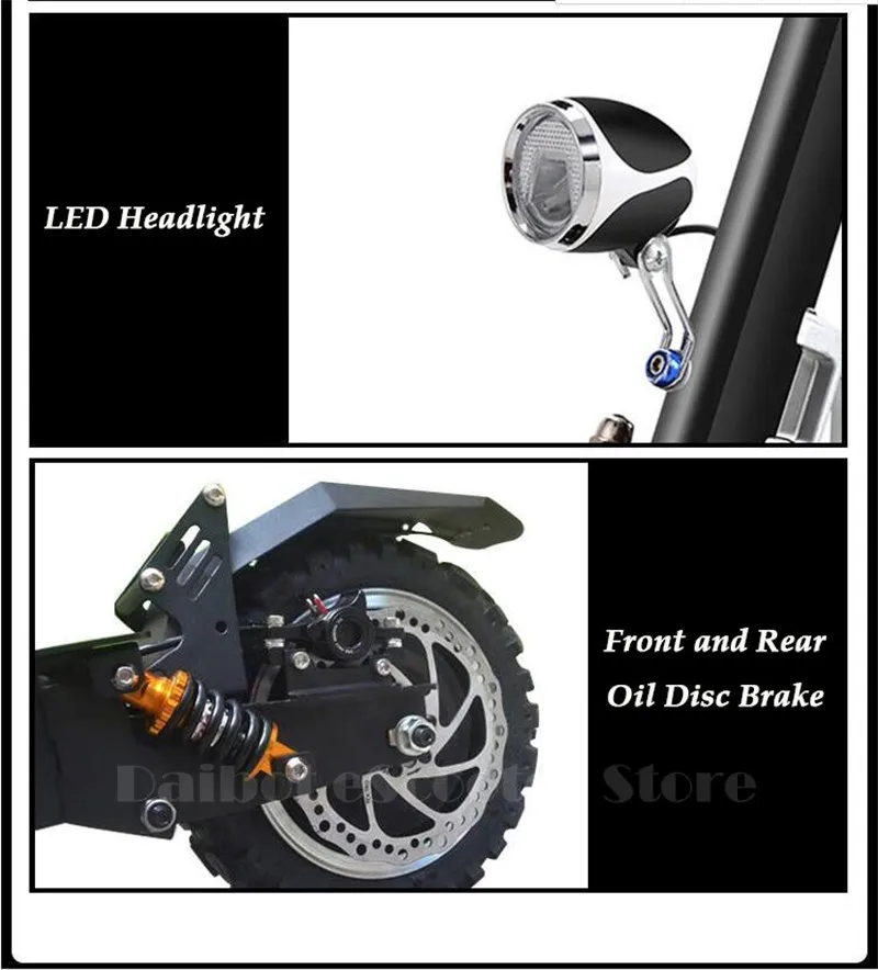 11 Inch Off Road Electric Scooter 60V 2400W Powerful Foldable Electric Bicycle Bike Skateboard for Adults  (25)