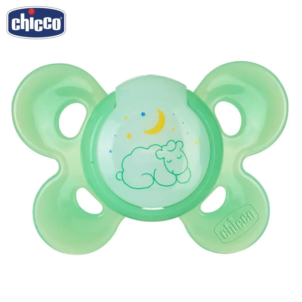 Пустышка Chicco Physio Comfort Lumi, 1 шт., 6 мес.+, силикон - Цвет: Зеленый