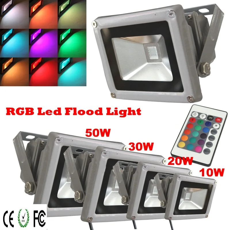 Rgb Led Flood Light 10w 20w 30w 50w Ac85 265v Waterproof Outdoor Rgb Led Flood Light 10w 20w 30w 50w
