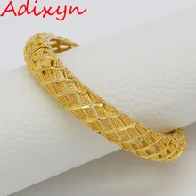 Фотография Adixyn 6cm/2.4inch(Openable) New Dubai Bangle for Women Gold Color Jewelry Ethiopian African Bracelet Arab Gifts N1806