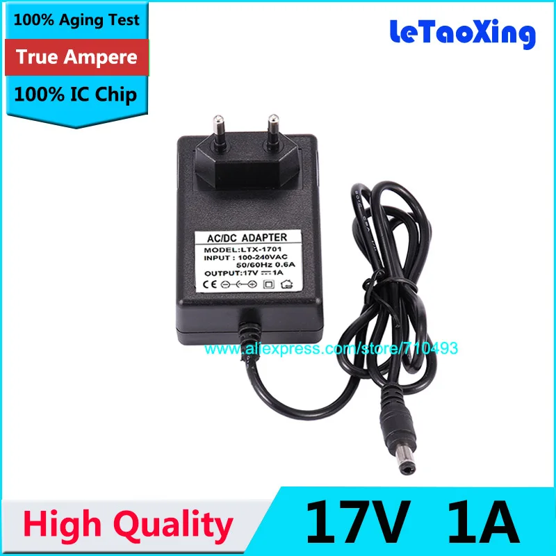 AC DC 17V 1A адаптер питания Трансформатор 1000mA зарядное устройство 5 мм x 2 1