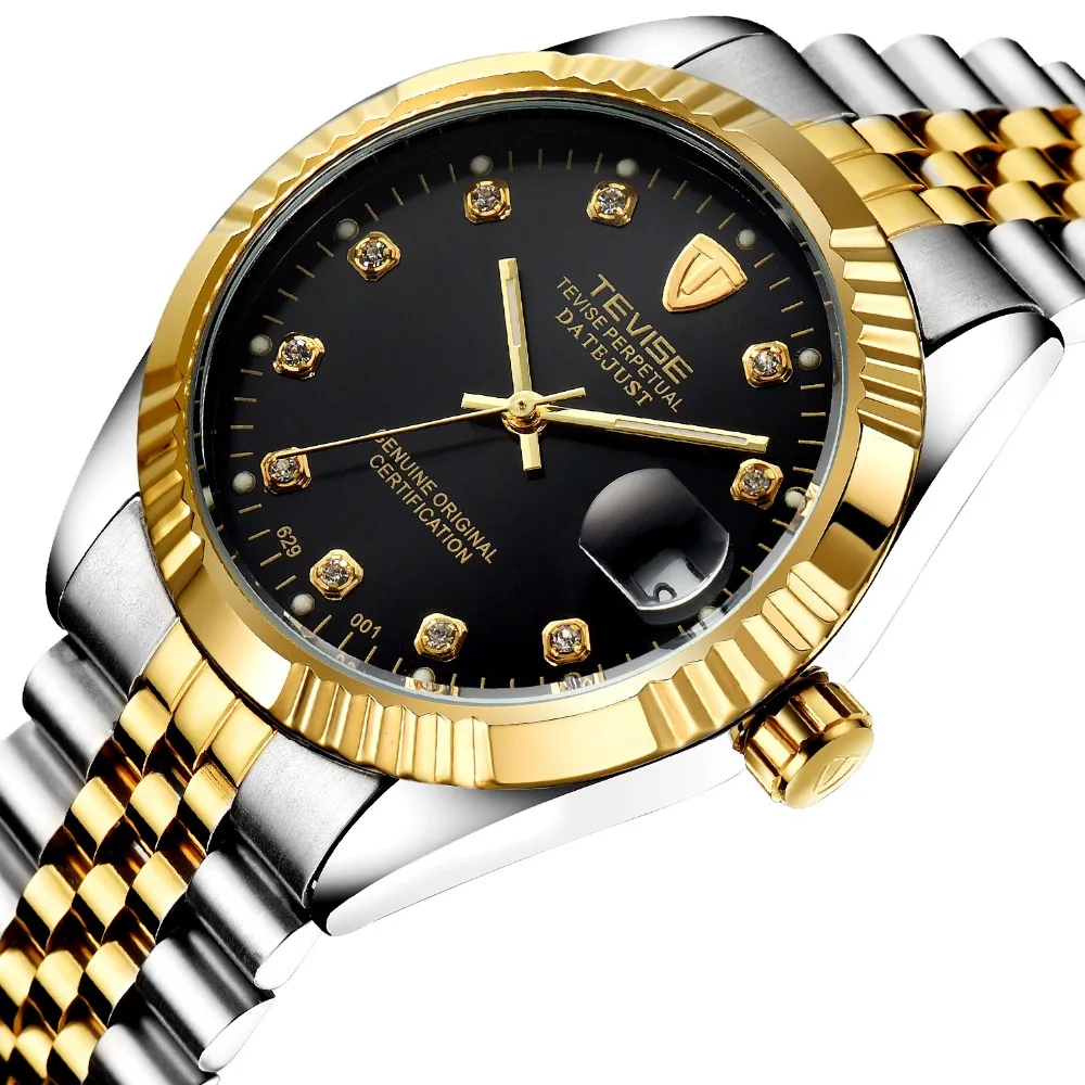 TEVISE brand font b Men s b font mechanical font b watches b font Switzerland Authentic