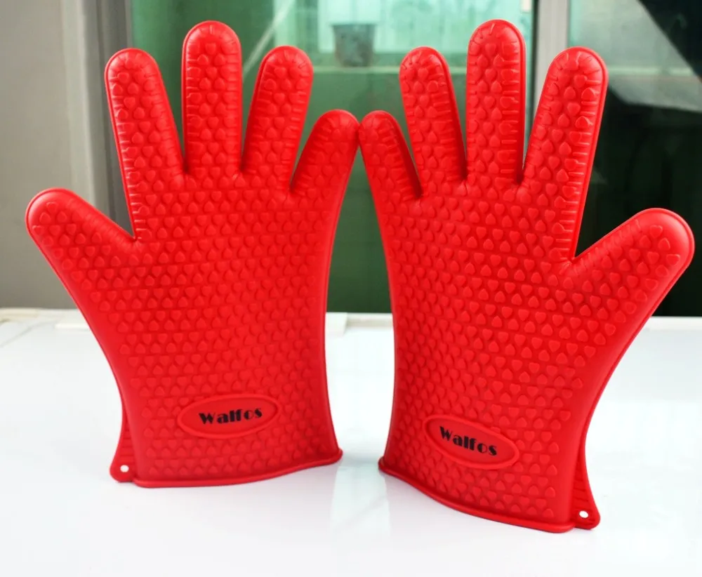 WALFOS 1 piece food grade Cooking Baking BBQ glove Heat Resistant Silicone BBQ Grill Glove barbecue grilling glove BBQ tools 21