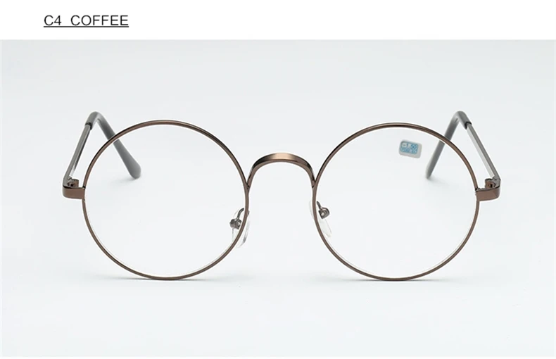 SUMONDY диоптрий SPH-1,0 до-6,0 очки для близорукости женские мужские брендовые дизайнерские круглая оправа из сплава очки для близоруких UF29 - Цвет оправы: C4  COFFEE