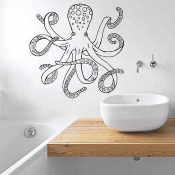 

Scubra Ocean Style Wall Decals Huge Octopus Pattern Art Wall Stickers Home Bathroom Special Decor Designed Wall Murals Wm-428