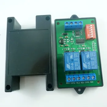 

2CH RS485 Relay DC 12V Switch Board Modbus POLL AT command PLC for PTZ camera Electric door Water pumps LED Motor +case