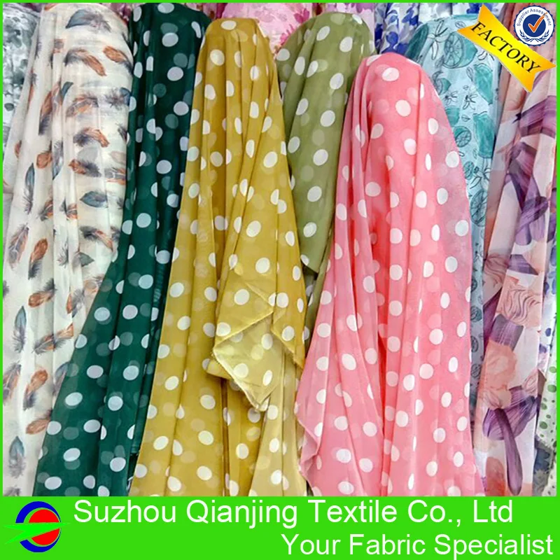 

30D Transparent Polka Chiffon Fabric Printing Pattern For Dress