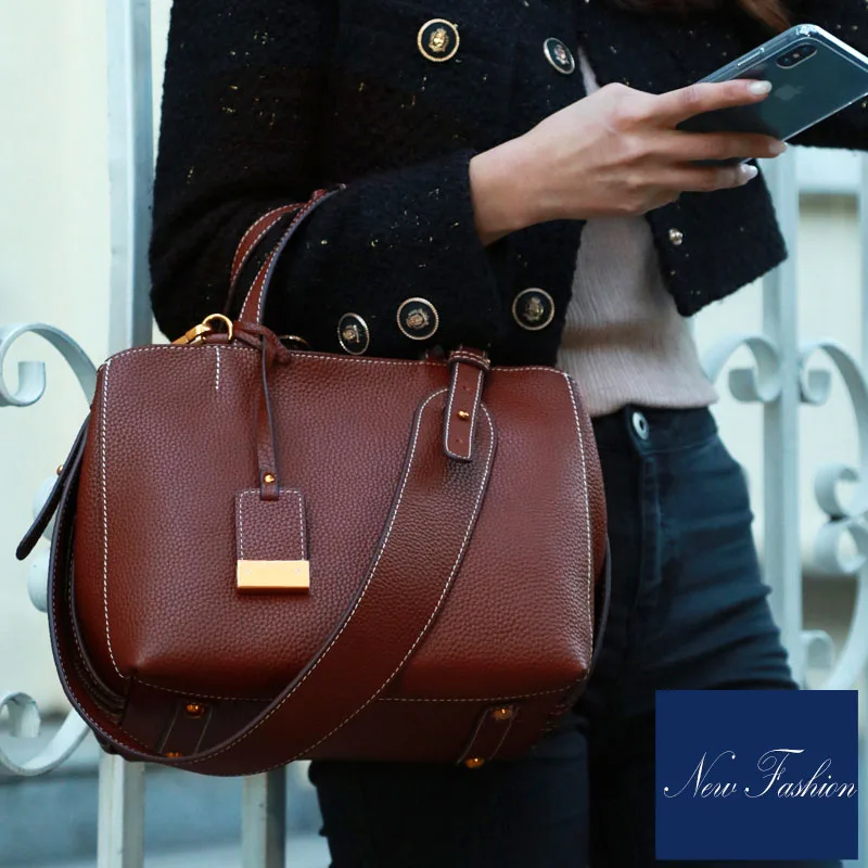 

Imported high quality Calfskin women leather handbags Fresh style women crossbody bags Simple Soft women messenger bags