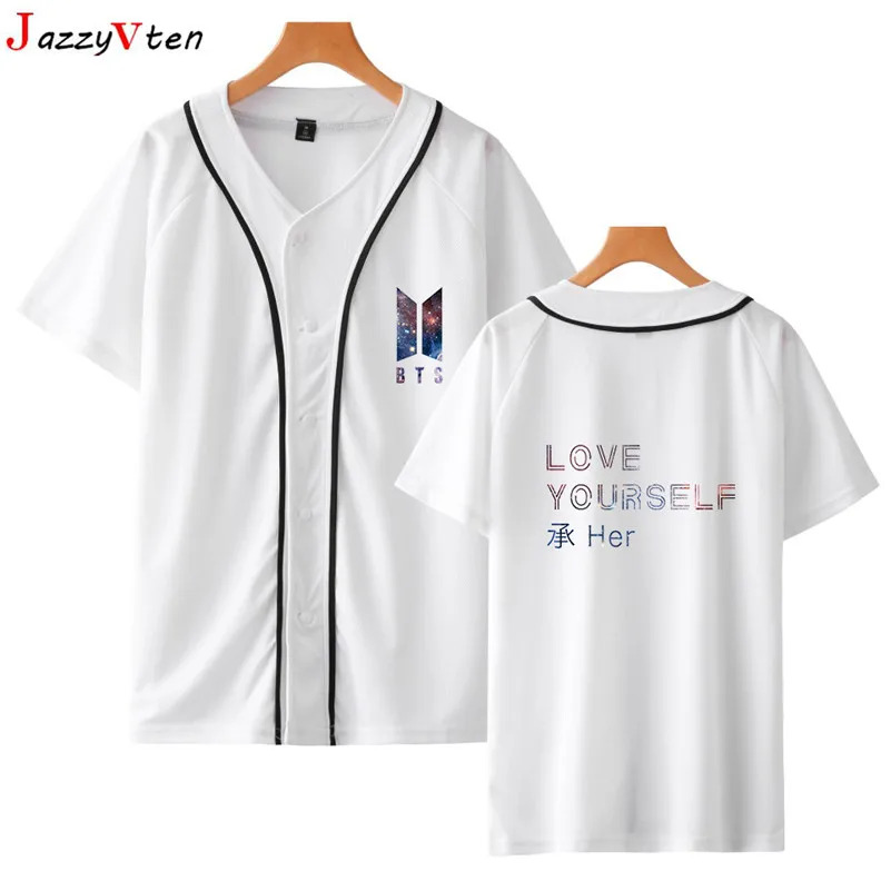 

new Arrived hiphop street jerseys Korea star BTS Bangtan Boys Men and women Baseball Jerseys Top quality Printing tops