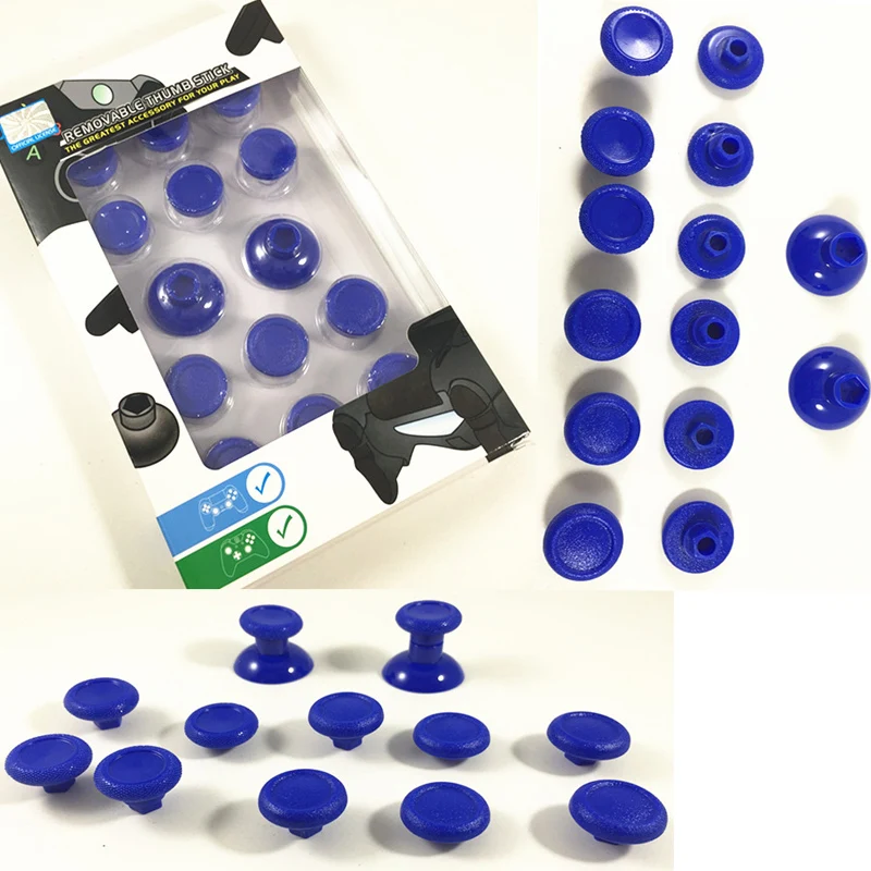 

Blue 14 in 1 Enhanced Thumbstick Thumb Stick Joystick Cap Cover Custom for Sony Playstation 4 PS4 Pro PS4 Slim Controller