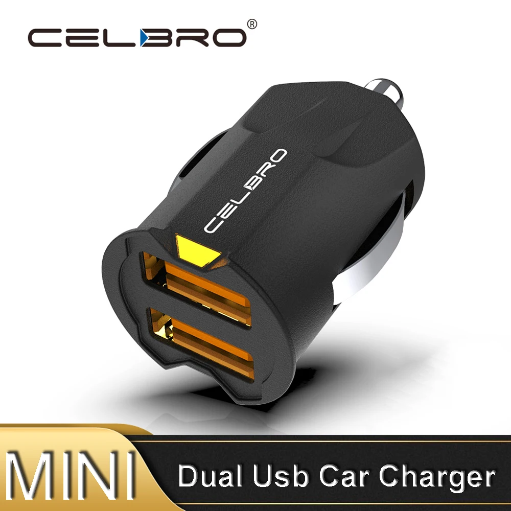 Портативное автомобильное зарядное устройство 2 USB порта умный ток Usb для