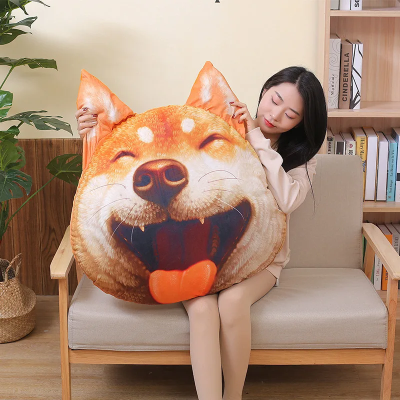 3D подушка в форме собаки Шиба ину, подушка с полипропиленовым хлопком, внутренний Декор для дома, мультяшный диван, игрушки для сна, плюшевая подушка, подарок для ребенка