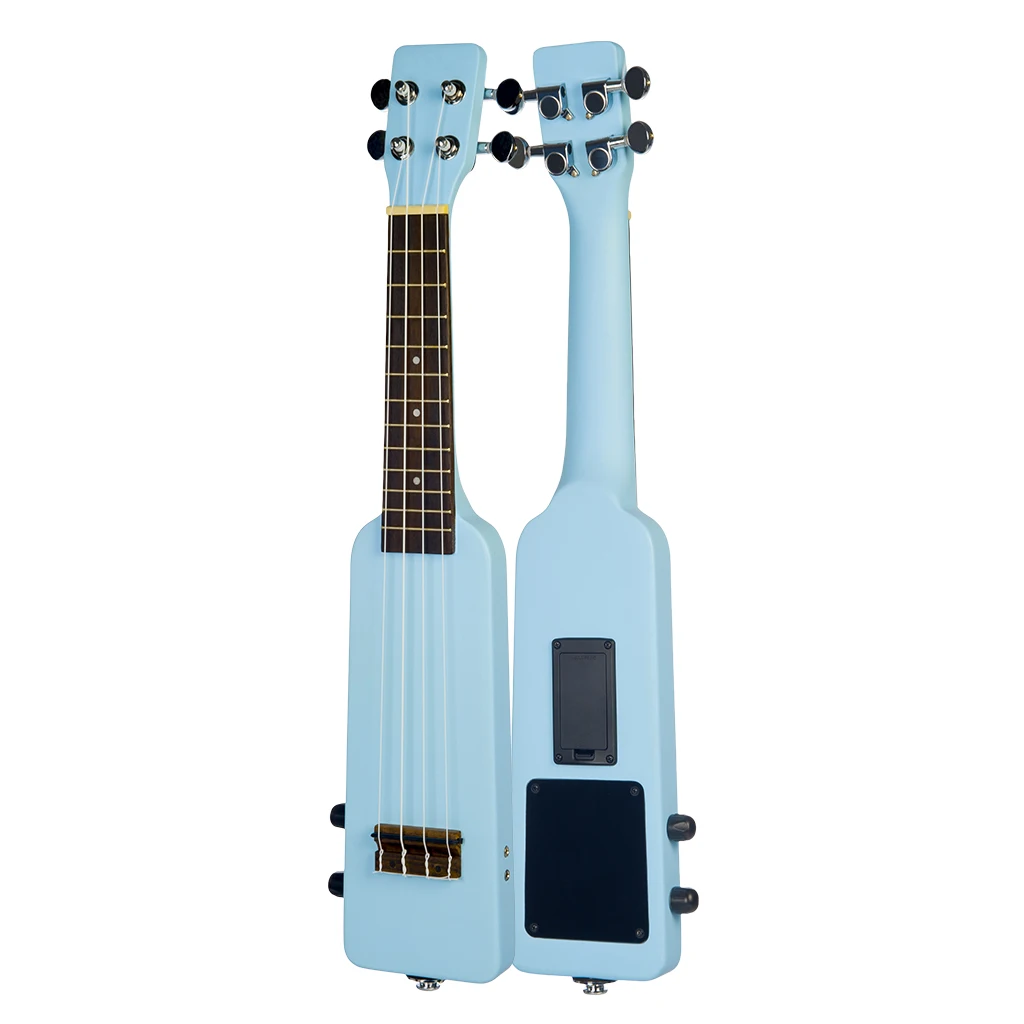 Uke-Blue 2" Okoume электрическая укулеле Uke комплект W/Gig Bag 3,5 мм аудио кабель Бесшумная электрическая Гавайская гитара Ukulele soprano