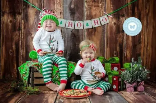 Рождественский Новогодний комплект одежды из 2 предметов для малышей хлопковый