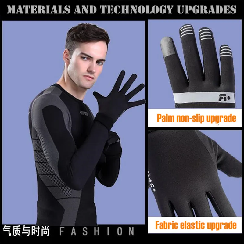 200 пара! Для мужчин и Для женщин зима легкий 2 пальца Сенсорный экран перчатки, супер эластичные, быстро сохнет, с нескользящей подошвой, для бега, спортивные перчатки