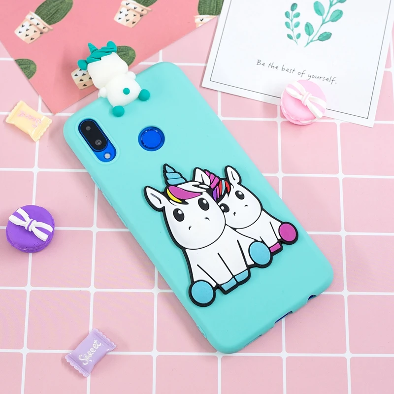 3D Cartoon Unicorn Cover For Huawei Nova 3i Case Cute Toys Bear Phone Bumper P Smart Plus 6.3&quot Soft Coque Fundas |