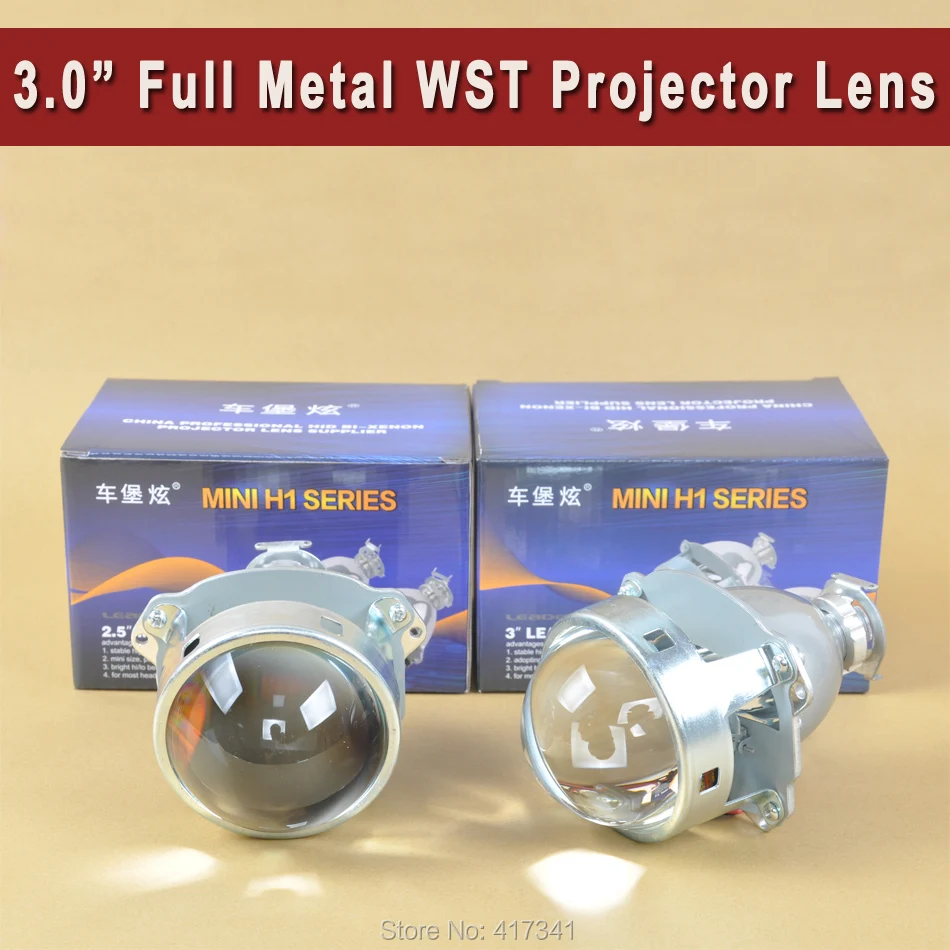 

3.0 WST Bi Xenon Projector Lens Matt Silver Type Using H1 xenon lamp for Easy Install for Cars Headlight H1 H4 H7 H11 9005 9006